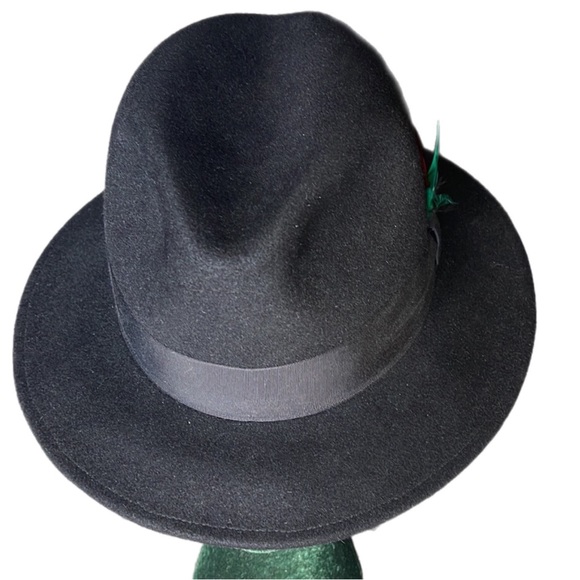 Vintage Black Beaver Hats Fedora Feather Hat - Picture 11 of 15